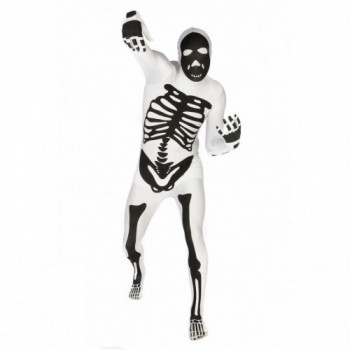 Skelett Morphsuit - Weiß